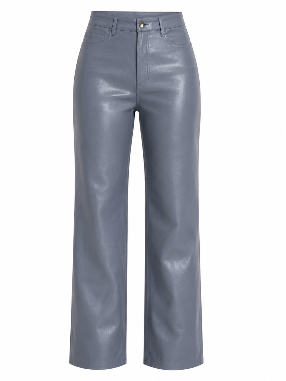 Aritizia Wilfred High-Rise Faux Leather Wide-Leg Pants in Slate Blue